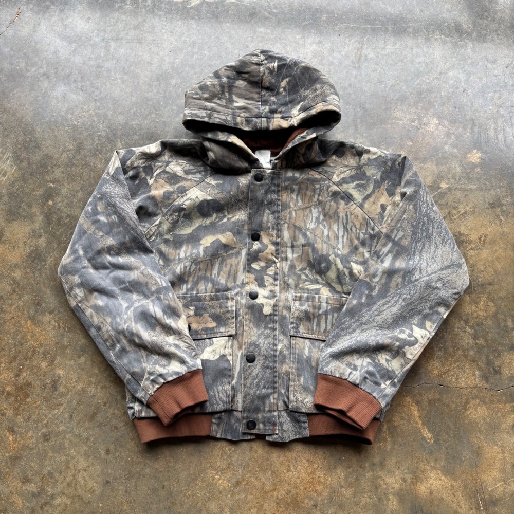 Jerzees Outdoors Kids Mossy Oak Camo Hooded Jacket Canvas Insulated Hunting Coat